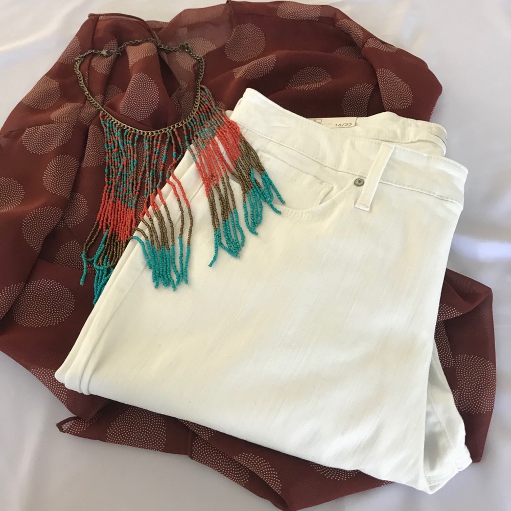 White Skinny Ankle Jeans, Women's Size 16 NWT - Picture 4 of 6